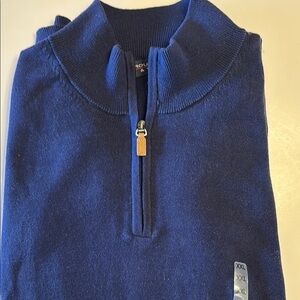 Roundtree & Yorke Blue Half-Zip Sweater